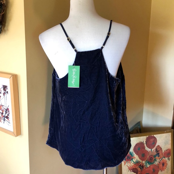 LILLY PULITZER size MEDIUM Dusk Velvet Top Tank Spaghetti strap Sexy $88 NEW - Picture 3 of 9